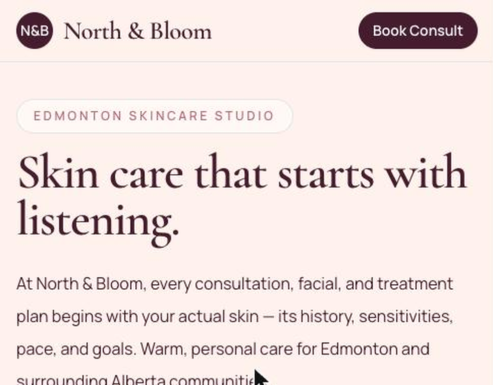 North & Bloom website concept preview